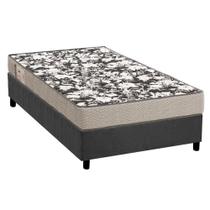 Conjunto Box Solteiro: Colchão Espuma Ortobom D26 Physical Ultra Resistente + Base CRC Suede Gray(78x188)
