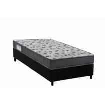Conjunto Box Solteiro: Colchão Espuma Ortobom D33 Anatômico ISO 100 Ultra Firme + Base CRC Suede Black (88x188)