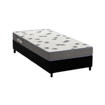 Conjunto Box Solteiro: Colchão Espuma Ortobom D33 Light Saúde + Base CRC Suede Black (88x188)
