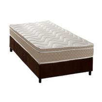 Conjunto Box Solteiro: Colchão Espuma Paropas D33 Conforto Ultra Firme + Base CRC Suede Brown (88x188)