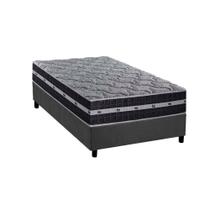 Conjunto Box Solteiro: Colchão Molas D Angelis Anjos Ensacadas Black Graphite + Base CRC Suede Gray (88x188)