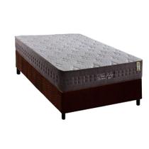 Conjunto Box Solteiro: Colchão Molas D Angelis Anjos Ensacadas New King Brown + Base CRC Suede Brown (88x188)