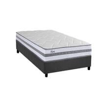 Conjunto Box Solteiro: Colchão Molas Herval Ensacadas Parma + Base CRC Suede Gray (88x188)