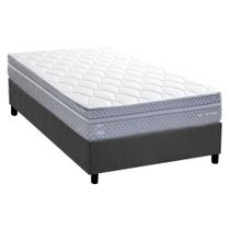 Conjunto Box Solteiro: Colchão Molas Herval Maxspring C1780 + Base CRC Suede Gray (88x188)