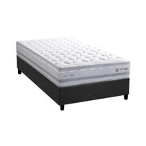 Conjunto Box Solteiro: Colchão Molas Herval Maxspring Petra C1662 + Base CRC Suede Gray (88x188x33)