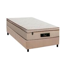Conjunto Box Solteiro: Colchão Molas Luckspuma Ensacadas Cloud + Base CRC Suede Clean (96x203)