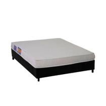 Conjunto Box Viúva: Colchão Espuma Ortobom D23 Light Saúde + Base CRC Suede Black(128x188)
