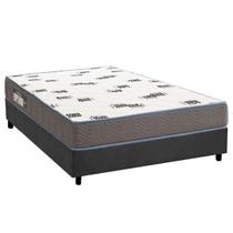 Conjunto Box Viúva: Colchão Espuma Ortobom D33 Light Saúde + Base CRC Suede Gray(128x188)