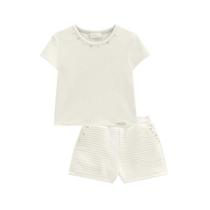 Conjunto Boxy e Shorts em Jacquard Off- White Conjunto Boxy e Shorts em Jacquard Off- White