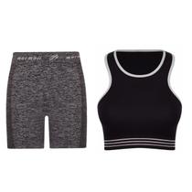 Conjunto Boy Short Mormaii com Top Cinza/Preto Ref: ( C01410) Conjunto Boy Short Mormaii com Top Cinza/Preto Ref: ( C01410)