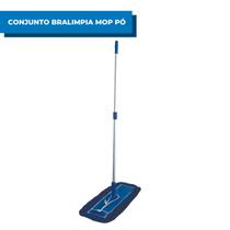 Conjunto Bralimpia Mop Pó Profi 45cm Para Limpeza de Chão Piso Sujeiras Sujidades Higiene Tira Poeira