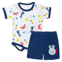 Conjunto branco 2 peças em suedine estampado