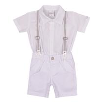 Conjunto Branco com Suspensório Tam P - Paraíso (12191)