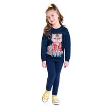 Conjunto Brandili Com Estampa De Gatinho Infantil