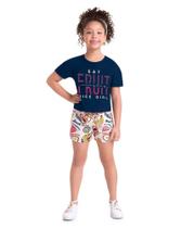 Conjunto Brandili Malha Estampa Frutas Infantil