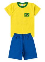 Conjunto Brasil Infantil Menino Amarelo Camisa 10 e Bermuda Copa Do Mundo Conjunto Brasil Infantil Menino Amarelo Camisa 10 e Bermuda Copa Do Mundo