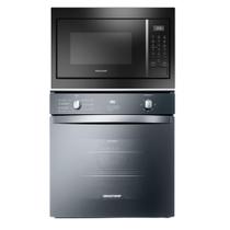 Conjunto Brastemp de Embutir Forno Elétrico 84L Inox Espelhado com Convecção e Timer Touch e Micro ondas 32L c/ 18 Receitas Pré Programadas Preto 220V