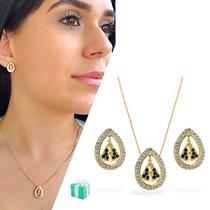 Conjunto Brinco Colar Nossa Senhora Aparecida Banhado Ouro Conjunto Brinco Colar Nossa Senhora Aparecida Banhado Ouro