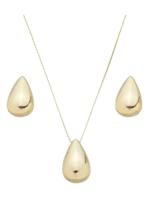 Conjunto Brinco e Colar Gota Folheado a Ouro 18k