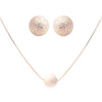 Conjunto Brincos e Colar Potenza Classic Esfera Artística