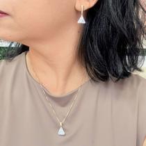 Conjunto Brincos E Colar Zirconia Folheado A Ouro Conjunto Brincos E Colar Zirconia Folheado A Ouro