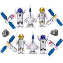 Conjunto Brinquedo Espacial Astronautas Avião Satélite 12pçs