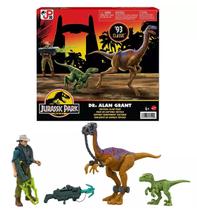 Conjunto Brinquedo Garras Táticas - Mini Boneco Colecionável Dr. Alan Grant Dinossauro Gallimimus E Velociraptor Com Acessórios - Mattel