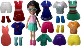 Conjunto Brinquedo Mini Boneca Colecionável Menina Negra Shani Pronta Para Festa Com Acessórios Roupas - Mattel