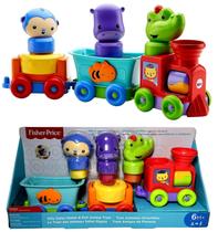 Conjunto Brinquedo Trem Trenzinho Amigos Da Floresta Safári - Educativo Sensorial Para Bebê A Partir De 06 Meses De Idade - Fisher Price