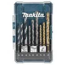 Conjunto Brocas Para Madeira E Aço 5 A 8Mm 9 Pç D71962 Makita