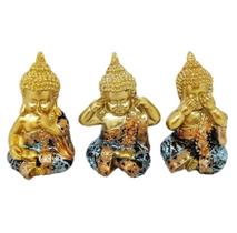 Conjunto Buda 3Pcs Resina 5cm