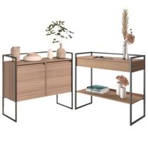 Conjunto Buffet 2 Portas e Aparador Industrial Montana Conjunto Buffet 2 Portas e Aparador Industrial Montana