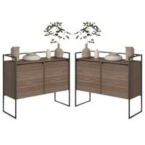 Conjunto Buffet Aparador Industrial 2 Portas Affara
