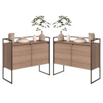 Conjunto Buffet Aparador Industrial 2 Portas Montana