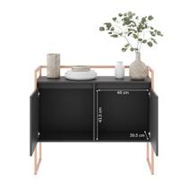 Conjunto Buffet Compacto e Aparador Industrial Preto Cobre