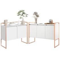 Conjunto Buffet Industrial 2 e 3 portas Branco Cobre Conjunto Buffet Industrial 2 e 3 portas Branco Cobre