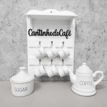 Conjunto bule cantinho do café provençal com açucareiro porcelana words Conjunto bule cantinho do café provençal com açucareiro porcelana words