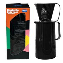 Conjunto Bule Haus Garrafa Térmica 500ml + Coador Café Chá Presente Preto - Mor
