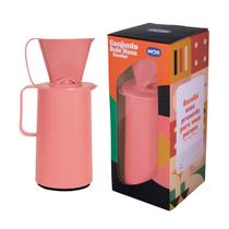 Conjunto Bule Haus Garrafa Térmica 500ml + Coador Café Chá Presente Rosa - Mor