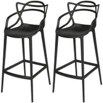 Conjunto C/2 Banquetas Médias Masters Allegra 66Cm Preto