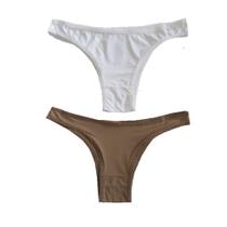 Conjunto c/2 calcinha b+ k2033cs - branco / sand - m