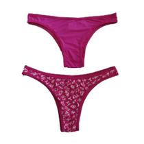 Conjunto c/2 calcinhas b+ k2033c - estampa zodíaco / lisa magenta - m