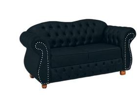 Conjunto c/ 2 Namoradeiras Chesterfield Merlo 2 Lugares - Suede Petróleo / Decoração, recepção, sala tv estar