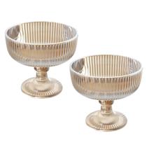 Conjunto C/2 Taças 320ml de Vidro Para Sobremesa Lines Âmbar - Wolff Mesa