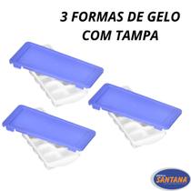 Conjunto c/3 forma de gelo com tampa