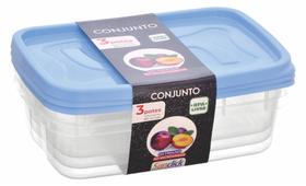 Conjunto c/ 3 Potes Retangulares Graduados 800 ml