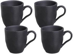 CONJUNTO C/ 4 CANECAS ORGÂNICO PRETO MATTE 273ml