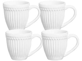 CONJUNTO C/ 4 CANECAS ROMA BRANCO 343 ml