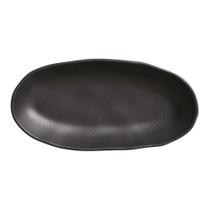 CONJUNTO C/ 4 TRAVESSAS OVAL FUNDA GRANDE ORGÂNICO PRETO MATTE 32x16 cm