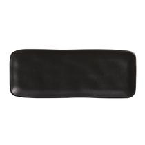 CONJUNTO C/ 4 TRAVESSAS RETANGULAR MÉDIA ORGÂNICO PRETO MATTE 33x13 cm